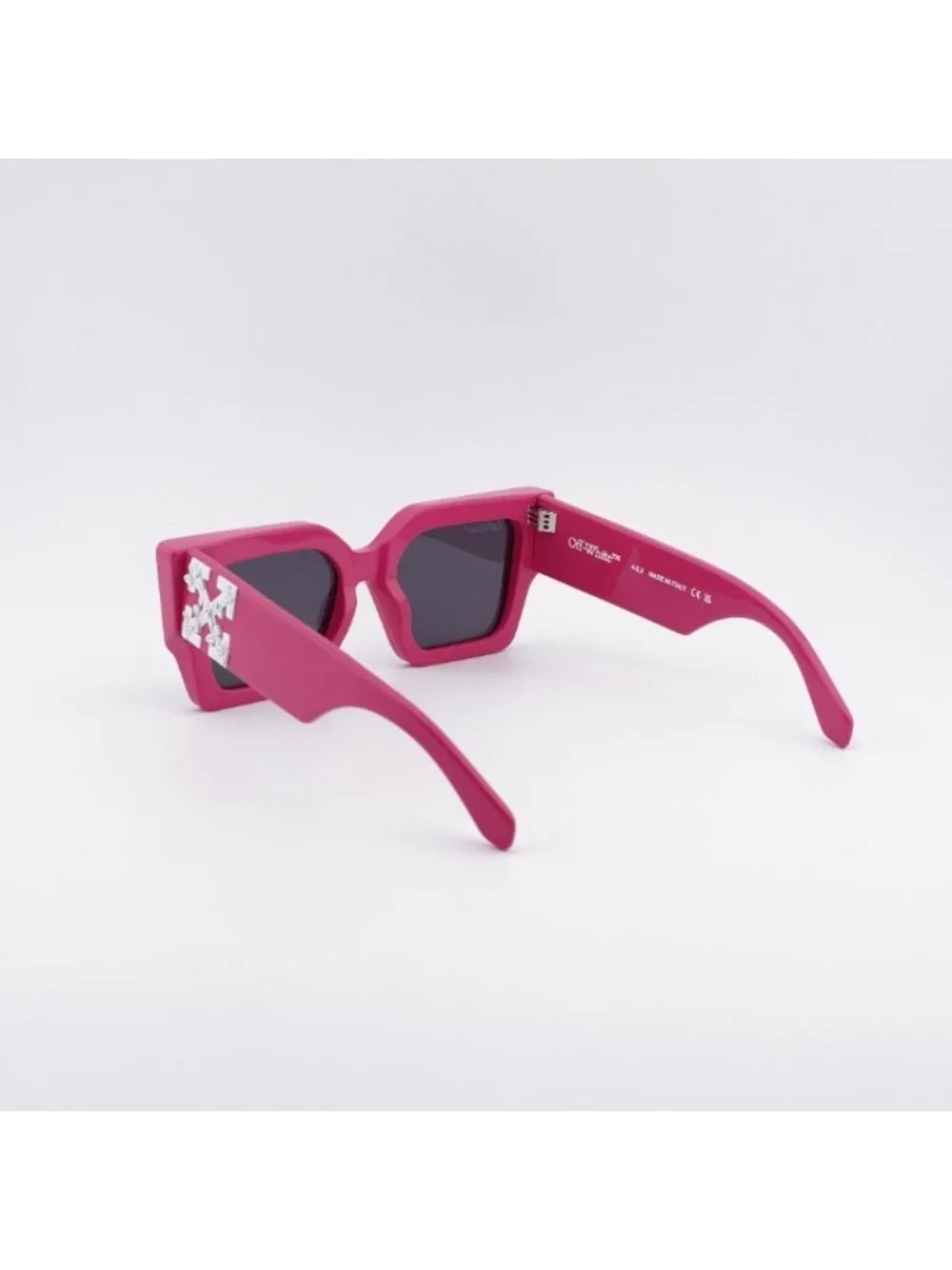 Off-White OERI003 6807 Sunglasses Pink Square Frame, Grey Lenses